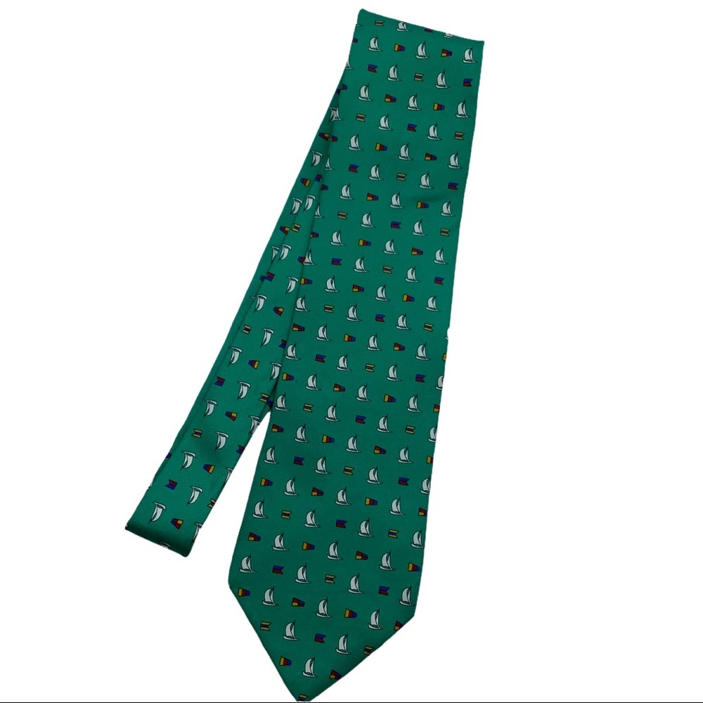Izod tie 100% silk Men Nautical‎ Ships Flags